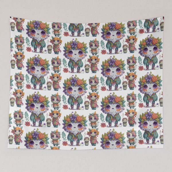 Item preview, Little monsters, Little devils with flower theme designed and sold by Piniatá P.