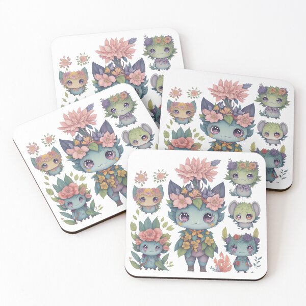 Item preview, Little monsters, Little devils with flower theme designed and sold by Piniatá P.