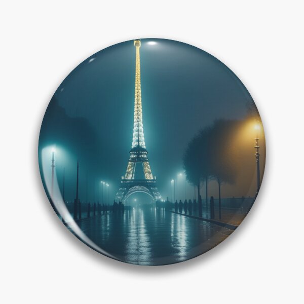 Item preview, Foggy Night in Paris walking toward the Eiffel Tower designed and sold by RosyStyleShop.