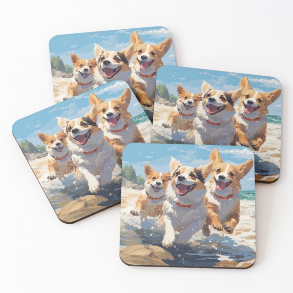 Item preview, Three Happy Corgis designed and sold by CatCoconut-Art.