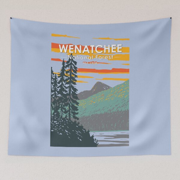 Item preview, Okanogan Wenatchee National Forest Washington Travel Art Vintage designed and sold by KrisSidDesigns.
