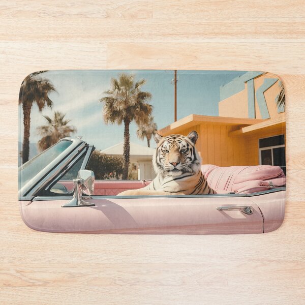 Item preview, Cool Tiger in a pastel Cabrio in Palm Springs designed and sold by regnumsaturni.