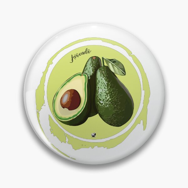 Item preview, Avocado illustration in a circle designed and sold by Alexandra Kueny.