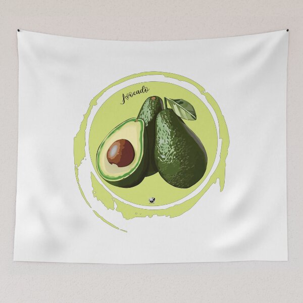 Item preview, Avocado illustration in a circle designed and sold by Alexandra Kueny.
