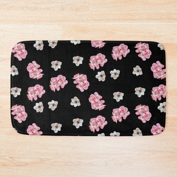 Item preview, White and pink cherry blossoms on a black background designed and sold by FlowerandDesing.