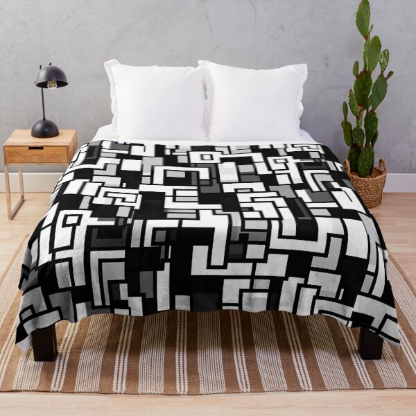 Item preview, Cubism Black and White Pattern designed and sold by wonderlandv.