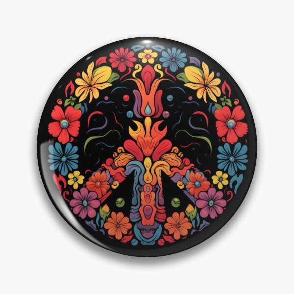 Item preview, Flowery Harmony: Vibrant Peace Symbol Design designed and sold by LukeAiWalker.