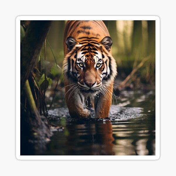 Vista previa del artículo con la obra «Impresionante impresión digital de tigre en una variedad de medios», diseñado y vendido por dcrc.
