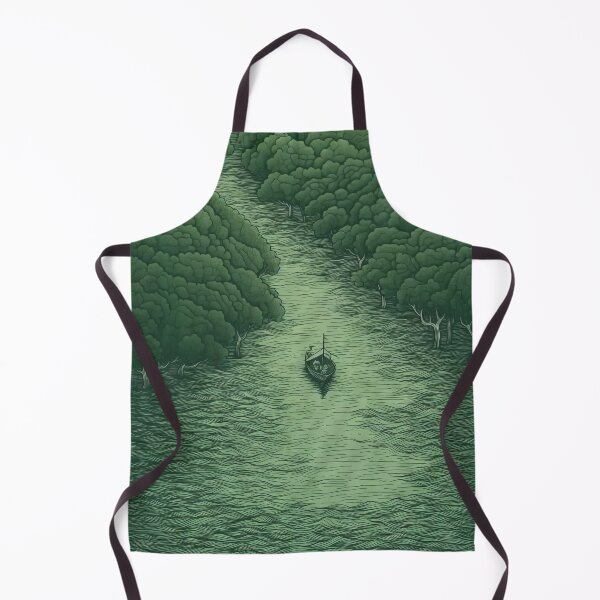 Item preview, Leaf on the Flow: Minimalist Boat on the Green River designed and sold by Piotrek0001.