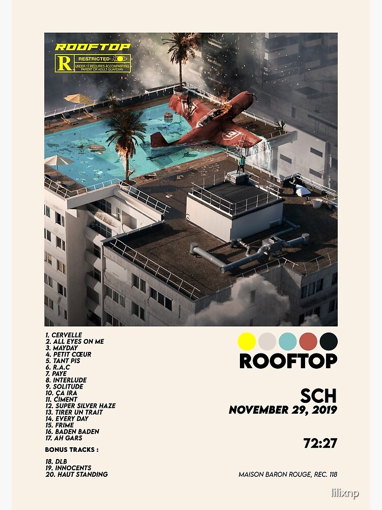 "rooftop Rap Fr album cover CHS" Posterundefined by lilixnp Redbubble