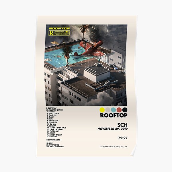 "rooftop Rap Fr album cover CHS" Posterundefined by lilixnp Redbubble