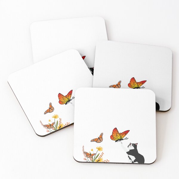 Item preview, cat playing with butterfly designed and sold by Designfs.
