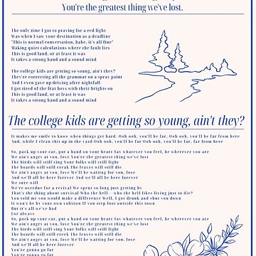 "You're gonna go far, Noah Kahan, Stick season lyric poster" Art Board