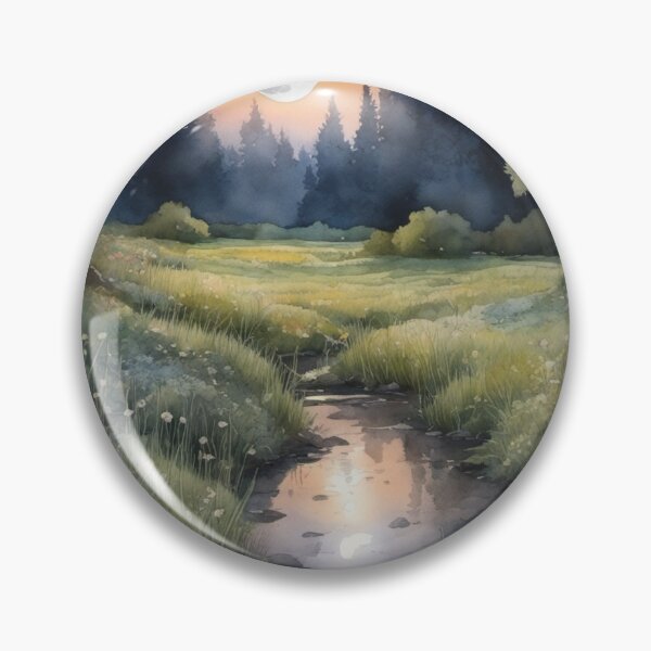 Item preview, Mystical Moonlit Meadow Watercolour designed and sold by ArtbyAdrian.
