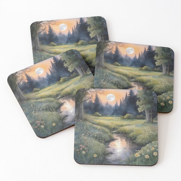 Item preview, Mystical Moonlit Meadow Watercolour designed and sold by ArtbyAdrian.