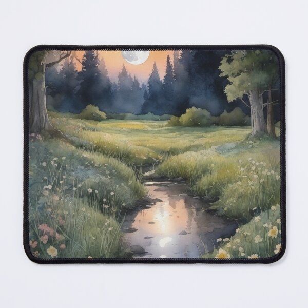 Item preview, Mystical Moonlit Meadow Watercolour designed and sold by ArtbyAdrian.