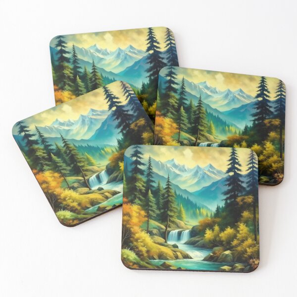 Item preview, Mountain Scenery with Small Waterfall designed and sold by RosyStyleShop.