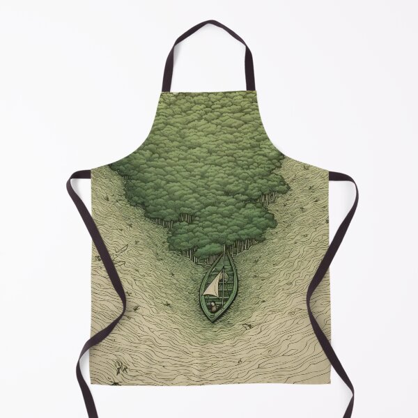 Item preview, Leaf on the Flow: Minimalist Boat on the Green River designed and sold by Piotrek0001.