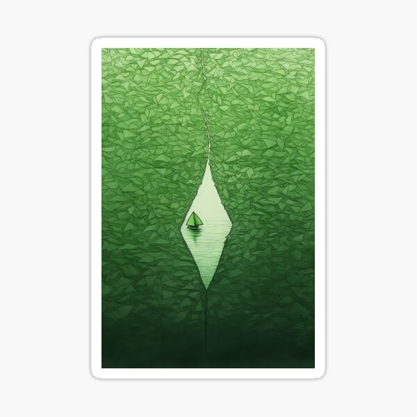 Leaf on the Flow: Minimalist Boat on the Green River Greeting