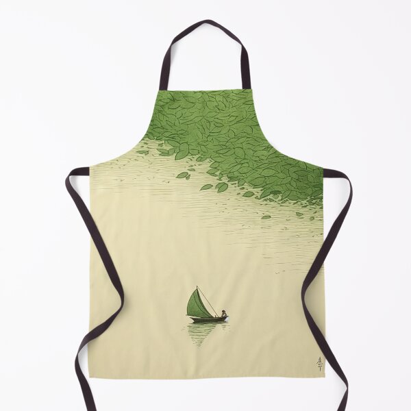 Item preview, Leaf on the Flow: Minimalist Boat on the Green River designed and sold by Piotrek0001.