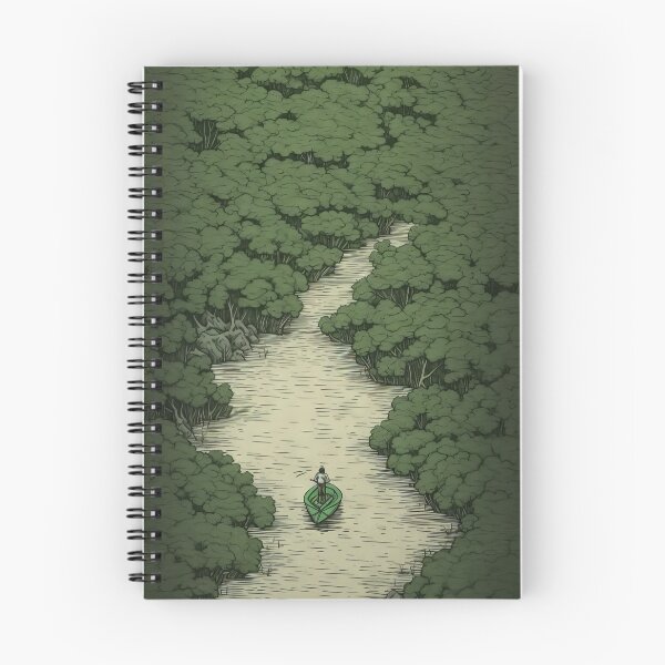Item preview, Leaf on the Flow: Minimalist Boat on the Green River designed and sold by Piotrek0001.