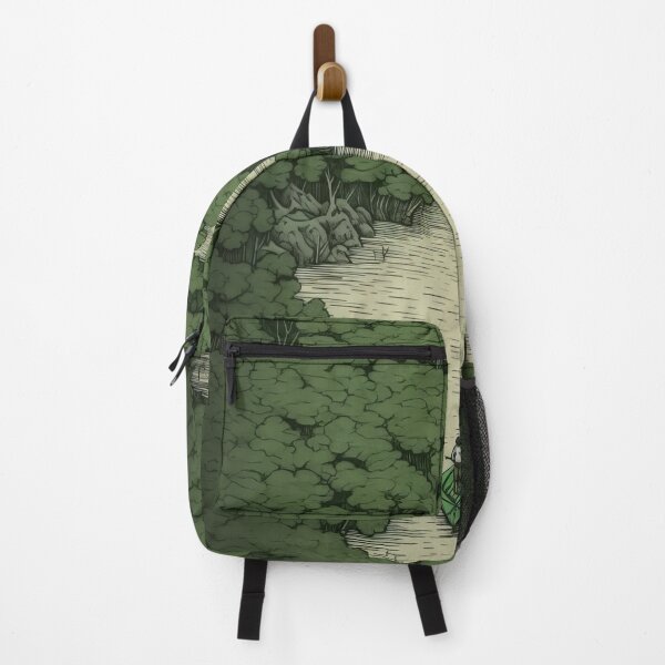 Item preview, Leaf on the Flow: Minimalist Boat on the Green River designed and sold by Piotrek0001.