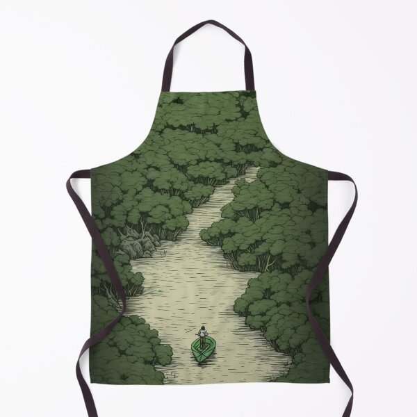 Item preview, Leaf on the Flow: Minimalist Boat on the Green River designed and sold by Piotrek0001.