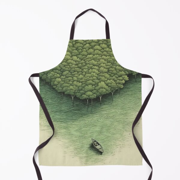 Item preview, Leaf on the Flow: Minimalist Boat on the Green River designed and sold by Piotrek0001.