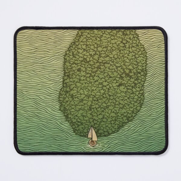 Item preview, Leaf on the Flow: Minimalist Boat on the Green River designed and sold by Piotrek0001.