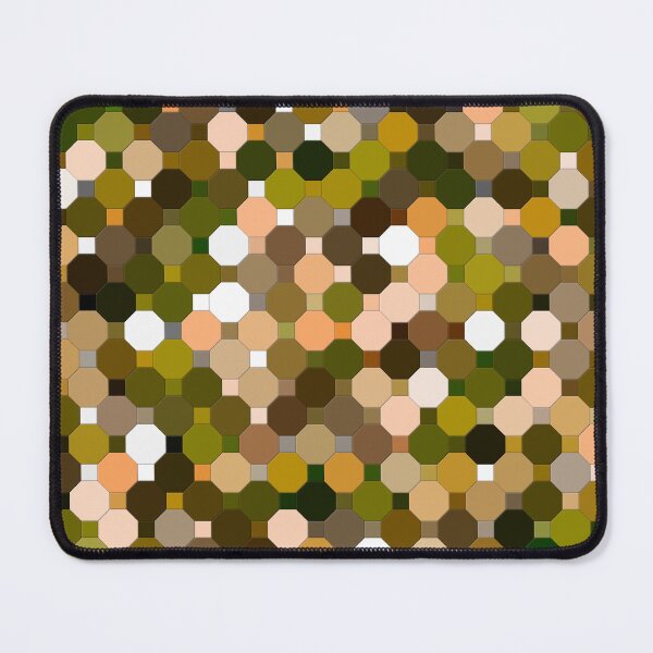 Item preview, Abstract Ochre Brown and Green Octagons designed and sold by KaSaPo.