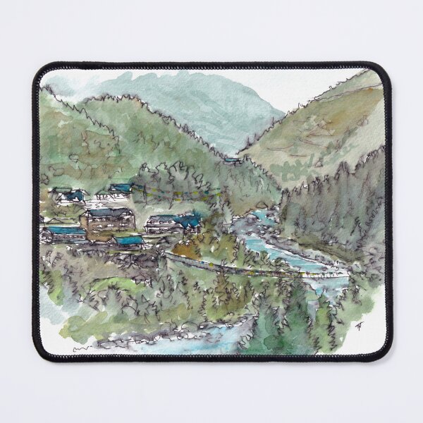 Item preview, Phakding - Nepal Watercolour designed and sold by Tom Napper Design.