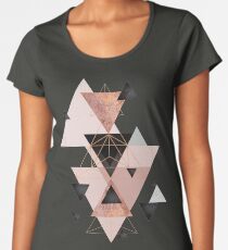 Geometric Triangles in blush and rose gold Women's Premium T-Shirt