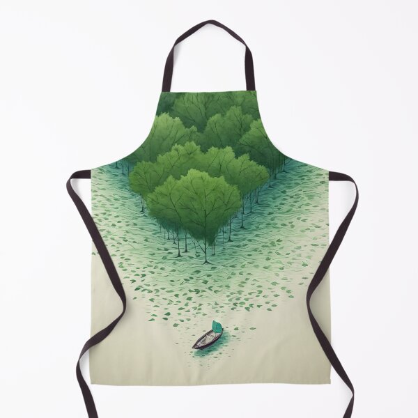 Item preview, Leaf on the Flow: Minimalist Boat on the Green River designed and sold by Piotrek0001.