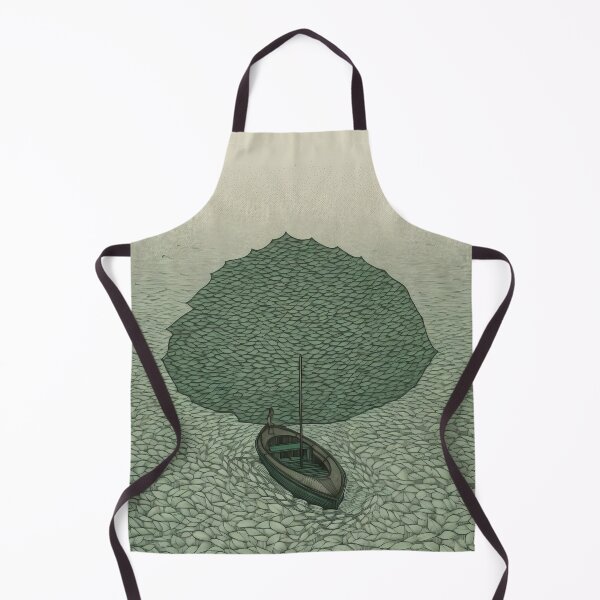 Item preview, Leaf on the Flow: Minimalist Boat on the Green River designed and sold by Piotrek0001.