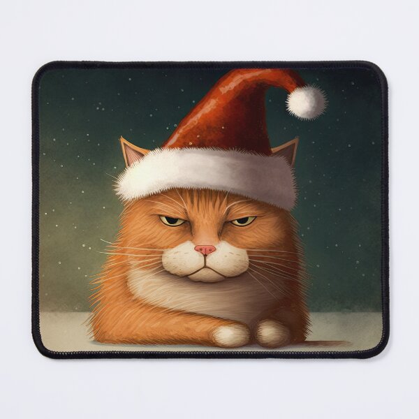 Item preview, Ginger cat judging me with Santa hat designed and sold by Caphira.