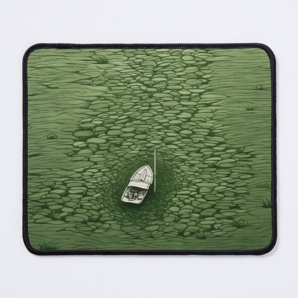 Item preview, Leaf on the Flow: Minimalist Boat on the Green River designed and sold by Piotrek0001.