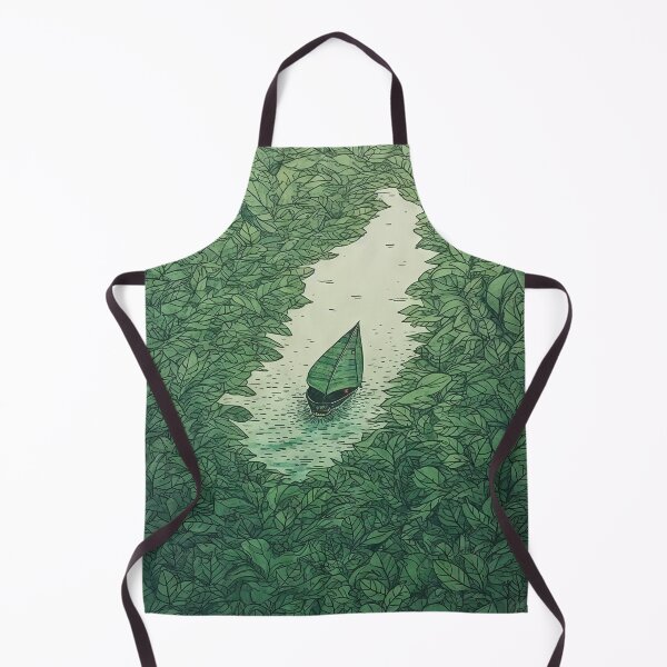 Item preview, Leaf on the Flow: Minimalist Boat on the Green River designed and sold by Piotrek0001.