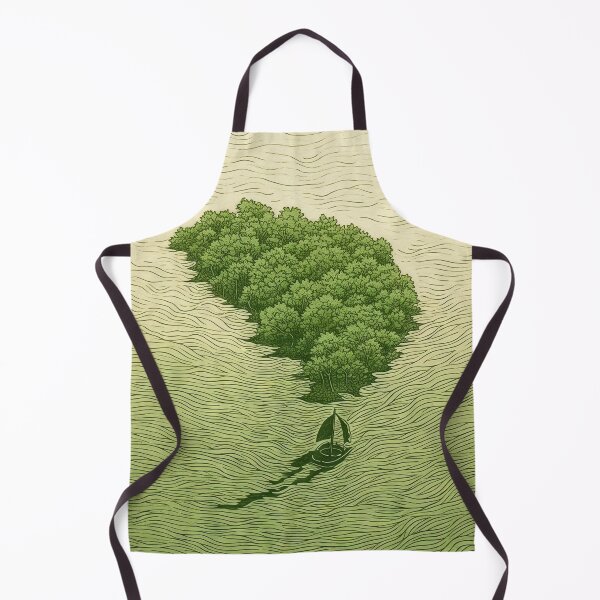 Item preview, Leaf on the Flow: Minimalist Boat on the Green River designed and sold by Piotrek0001.