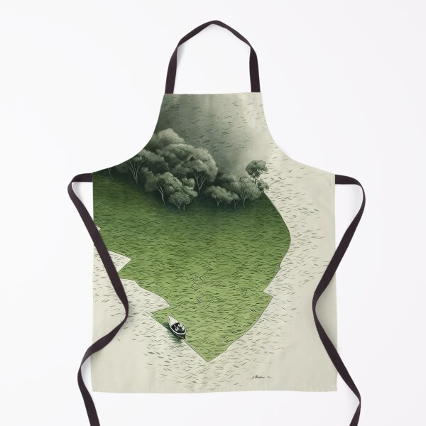 Item preview, Leaf on the Flow: Minimalist Boat on the Green River designed and sold by Piotrek0001.
