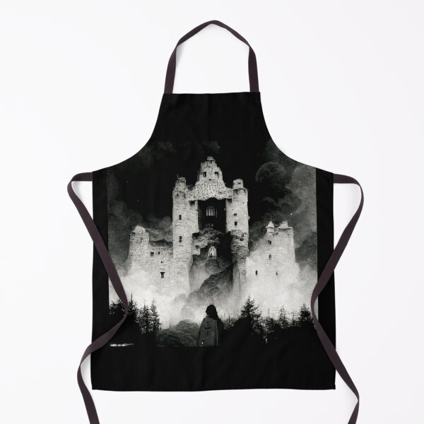 Item preview, Woman In Black Looking At A Castle On A Hill designed and sold by ZGigerBarker.