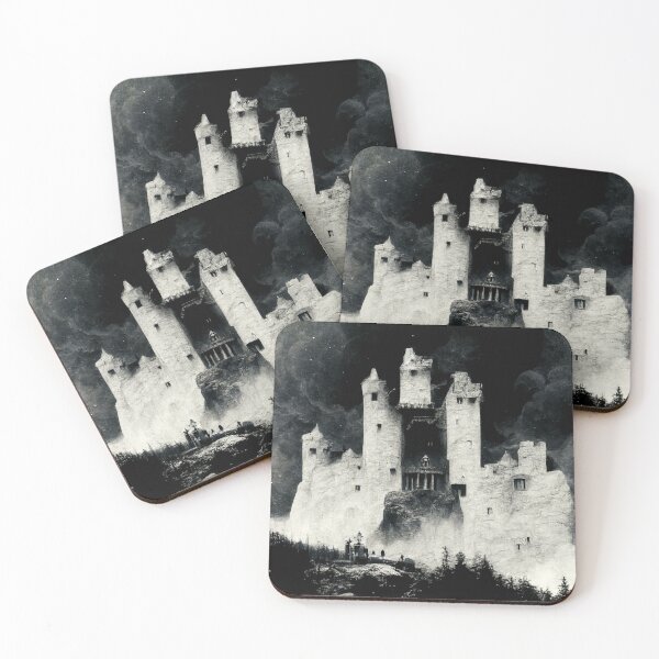 Item preview, Night Paint Of A Mountain Castle In A Forest designed and sold by ZGigerBarker.