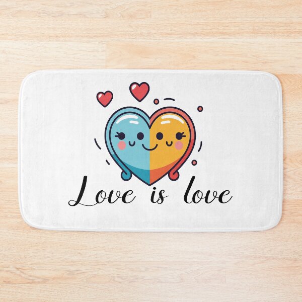 Artikelvorschau, Karikatur von zwei miteinander verschmolzenen Herzen mit dem Text „Love is Love“ entworfen und verkauft von janedewaard.