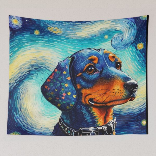 Item preview, Van gogh Starry Night Dachshund designed and sold by Vangoholic.