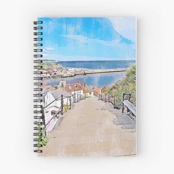 Aperçu de l'œuvre Abbaye de Whitby - 199 marches - Style aquarelle créée et vendue par imftrading.