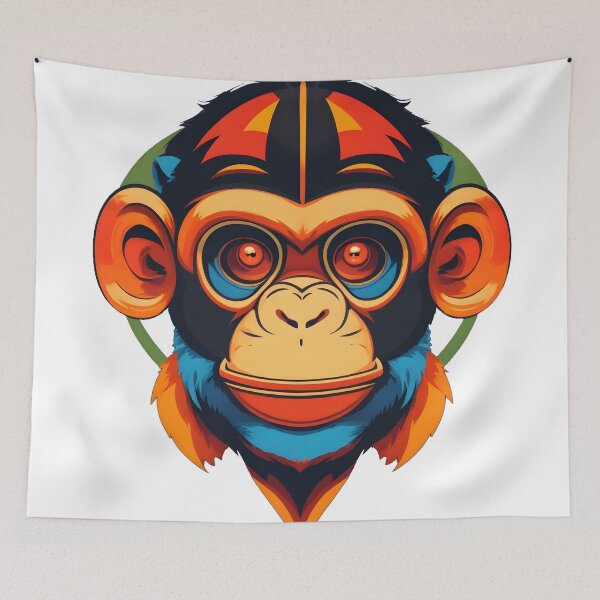 Item preview, trippy monkey designed and sold by BearsAndSkulls.