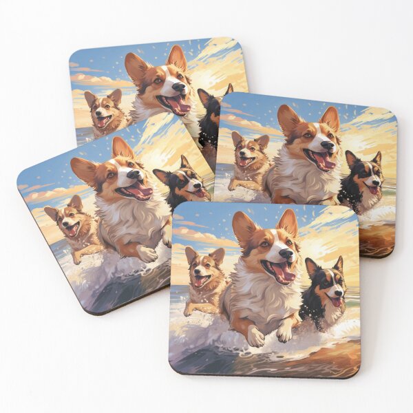 Item preview, Three Happy Corgis designed and sold by CatCoconut-Art.