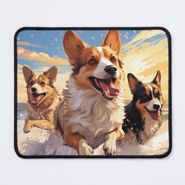 Item preview, Three Happy Corgis designed and sold by CatCoconut-Art.