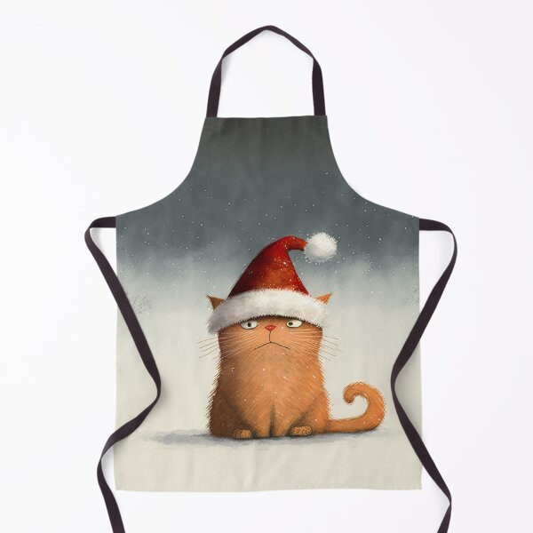 Item preview, Hesitant red cat with Santa hat designed and sold by Caphira.