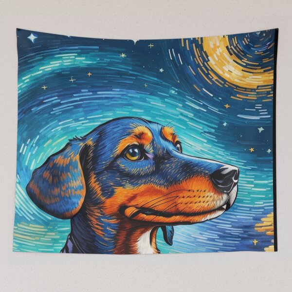 Item preview, Van gogh Starry Night Dachshund designed and sold by Vangoholic.