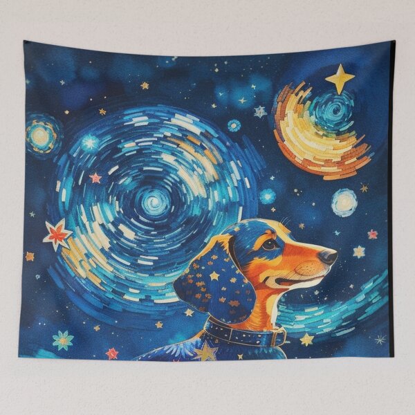 Item preview, Van gogh Starry Night Dachshund designed and sold by Vangoholic.